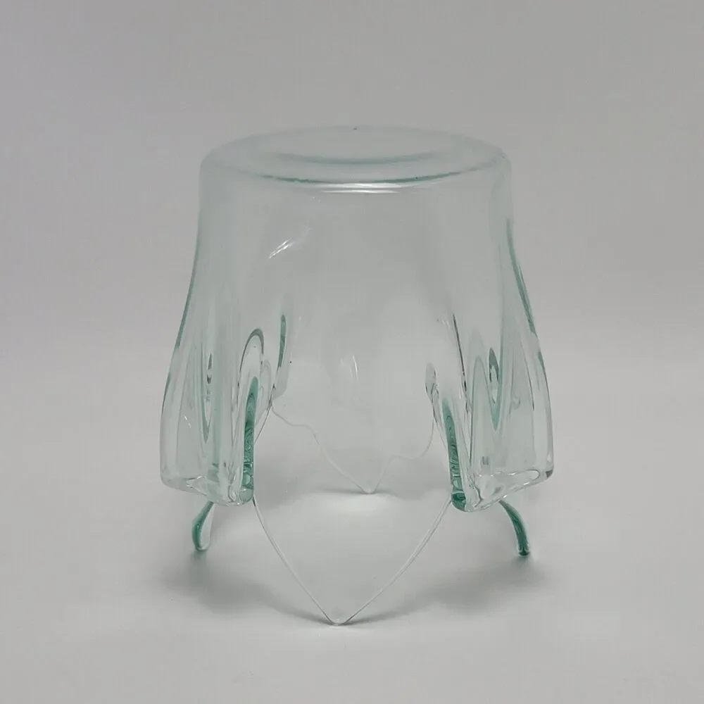 Plexiglass Handkerchief Vase Lucite Acrylic Mid Century Modern Glass Ruffled